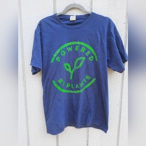 Port and Company "Powered By Plants" Short Sleeve Graphic Tee Size Medium